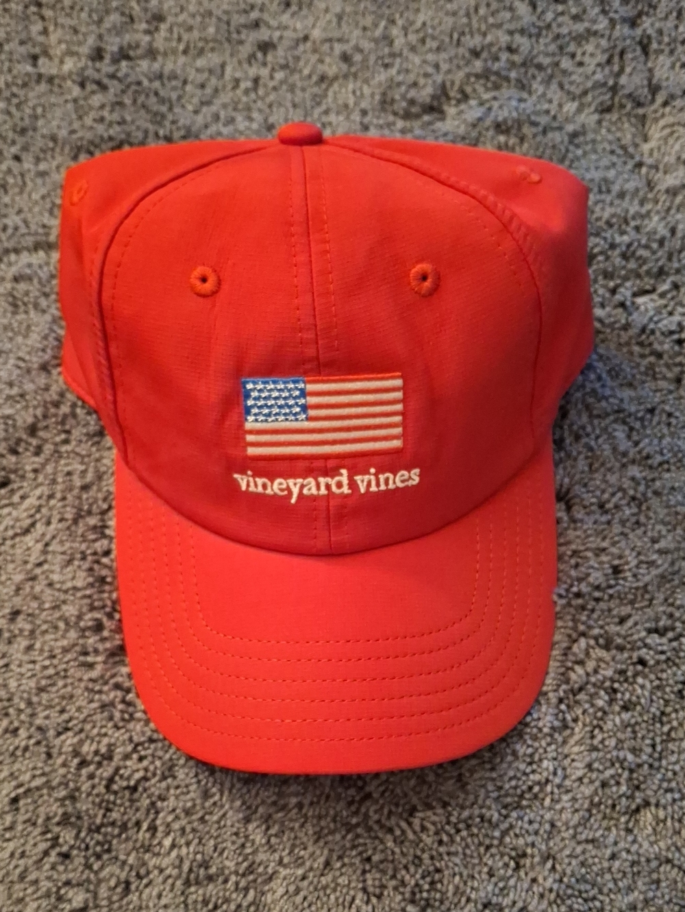 Vineyard Vines Bright Red USA Flag Dad Cap